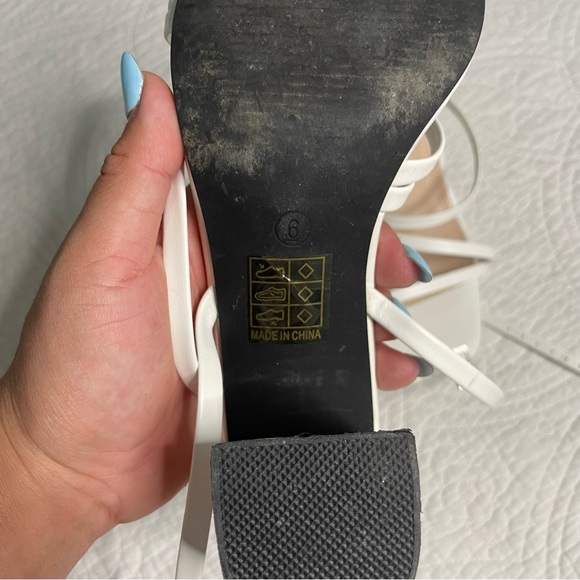 Amazon | White Strapped Heel heels - Picture 7 of 9